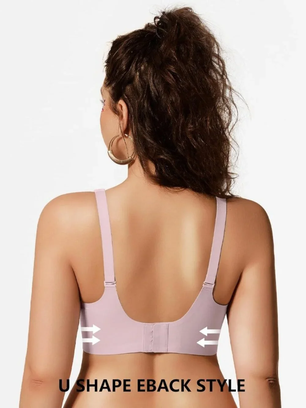 Women's Pink Jelly Bras No Underwire Scalloped Push Wireless Bralettes